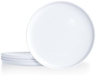 AntoKueh Off-White Small Ceramic Plates Set of 4, 6 Inch Round Porcelain Appetizer Plate,Mini Dessert Plates with lipped Edge for Cake, Snack, Bread by AntoKueh