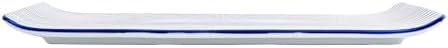 12" Rectangular Plates - Long Serving Trays for Sushi, Pasta, Chips, Appetizer, Cake - Ceramic Rectangle Platter for Party, Restaurant, Banquet (4Pack, Blue Radial) - Image 4