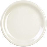 Yanco MS-109IV Mile Stone Narrow Rim Round Plate, 9" Diameter, Melamine, Ivory Color, Pack of 24