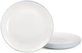 LaGlint 8.5 Inch Salad Plate Set of 6, Navy Blue Rim Opal Glass by LaGlint