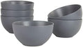 10 Strawberry Street Wazee Matte 5.5"/16oz Cereal Bowl, Set of 6, Charcoal Gray by 10StrawberryStreet