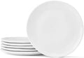 Fitz and Floyd Everyday Organic White Porcelain Appetizer Dessert Plates, Set of 6, 6 Inch by FitzandFloyd