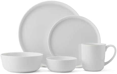 Mikasa Samantha 40-Piece Bone China Dinnerware Set, Service for 8, White - Dinner Plates, Salad Plates, Cereal Bowls, Fruit Bowls and Mugs, Dishwasher and Microwave Safe - Image 2