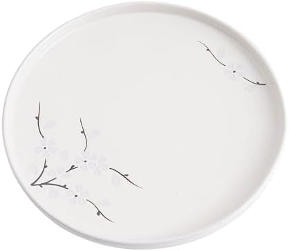 Ceramic Appetizer Plates, 8 Inch Dessert Plates/Salad Plate, Small Dinner Plates for Snacks, Side Dishes, Round Serving Plates (24, White Sakura) by DealbyBox