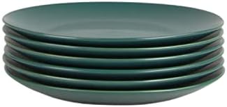 10 Strawberry Street Wazee Matte 8.25" Coupe Salad Plate, Set of 6, Emerald Green - Image 3