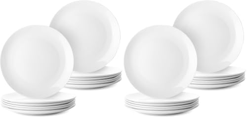 BTaT- White Dinner Plates, 10.5 inch, Set of 12, Restaurant Dishes, White Porcelain Dinner Plates (Pack of 2) by BrewToATea