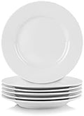 10 Strawberry Street Simply Round 6" Appetizer Plate, Set of 6, White, 6RD-6ACE-TSS by 10StrawberryStreet