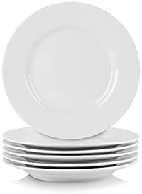 10 Strawberry Street Simply Round 6" Appetizer Plate, Set of 6, White, 6RD-6ACE-TSS by 10StrawberryStreet