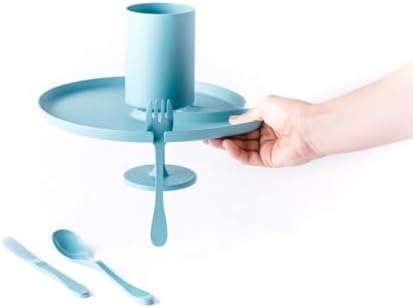 KNORK Eco Single Party Wine Holder, Appetizer Plate, Blue - Image 2