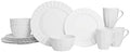Everyday White by Fitz and Floyd Nevaeh Fluted 16 Piece Dinnerware Set, Service for 4 by EverydayWhite
