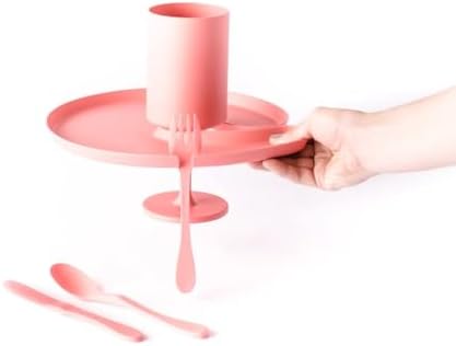 KNORK Eco Single Party Wine Holder, Appetizer Plate, Coral - Image 4