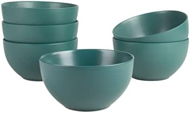 10 Strawberry Street Wazee Matte 5.5"/16oz Cereal Bowl, Set of 6, Emerald Green by 10StrawberryStreet