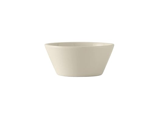 Tuxton China BEB-130B Bowl, 13 oz., 5-1/4" Diameter x 2-1/4"H, Microwave and Dishwasher Safe, Oven Proof, Fully Vitrified, Ceramic, DuraTux, American White/Eggshell, Pack of 12