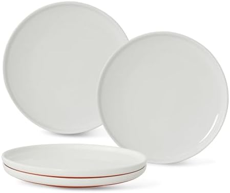 8-Inch Salad Plates, Set of 4, Stardust Glaze White by Ruxmirae