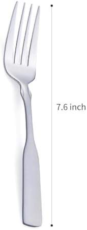 Dinner Fork, Stainless Steel 7.6” Heavy Duty Fork Silverware, Metal Fork Cutlery Set, 6-Piece - Image 2