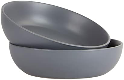 10 Strawberry Street Wazee Matte 9"/48oz Serving Bowl, Set of 2, Charcoal by 10StrawberryStreet