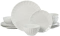 Gibson Home Plates and Bowls Set, 12 Piece Dinnerware Set for 4, White by GibsonHomewares