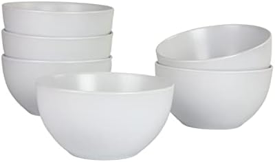 10 Strawberry Street Wazee Matte 5.5"/16oz Cereal Bowl, Set of 6, White by 10StrawberryStreet