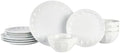 Fitz and Floyd Everyday Vintage Scalloped Porcelain 12 Piece Dinnerware Plate Bowl Set, Service for 4 by FitzandFloyd