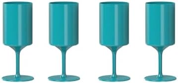 Knork Eco 4 Piece Party Cup, Outdoor Wine Stem, Blue by Knork