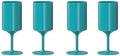 Knork Eco 4 Piece Party Cup, Outdoor Wine Stem, Blue by Knork
