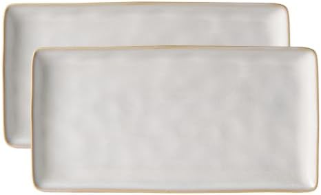 famiware Serving Platters for Food, 14.09"x7.48", 2-Pack, Cappuccino White by Famiware