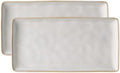 famiware Serving Platters for Food, 14.09"x7.48", 2-Pack, Cappuccino White by Famiware