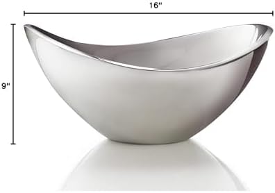 nambe Butterfly Bowl Grande | For Hot and Cold Foods, Salads, Fruit | Made of Metal Alloy | Oven and Freezer Safe Serving Bowl for Entertaining, Decorative Centerpiece for Kitchen | Silver, 16-Inch