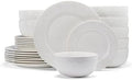 Pfaltzgraff Esmerlda White 24 Piece Plate Bowl Dinnerware Set, Service for 8 by Pfaltzgraff