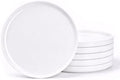 LaGlint 8 Inch Salad Plate Set of 6, White Opal Glass Round Plates by LaGlint