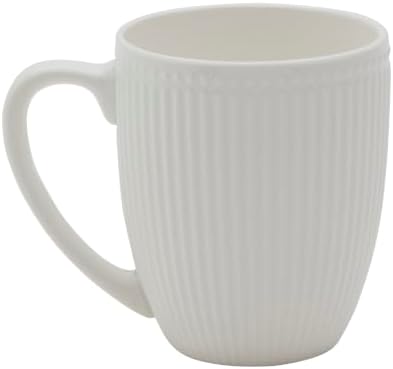 Tabletops Gallery 4 Piece Embossed White Chip Resistant Porcelain Mug Set - Image 4
