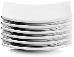 10 Strawberry Street Simply White Ceramic 6 Inch Square Coupe Appetizer Plates, Set of 6 - Modern Serving, Tapas and Snack Plates for Everyday Use, Microwave, Dishwasher and Oven Safe - Image 2
