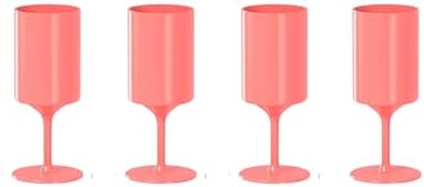KNORK Eco 4 Piece Party Cup, Outdoor Wine Stem, Coral by Knork