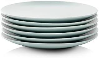 10 Strawberry Street Wazee Matte 8.25" Coupe Salad Plate, Set of 6, Mineral Blue - Image 3