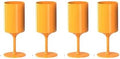 KNORK Eco 4 Piece Party Cup, Outdoor Wine Stem, Orange by Knork