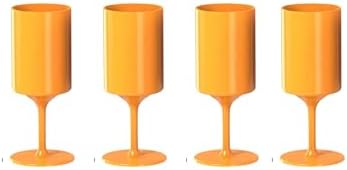 KNORK Eco 4 Piece Party Cup, Outdoor Wine Stem, Orange by Knork