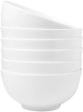 Fine Bone China Bowl, 6 Inches, Set of 6, Fine Glaze With Pure White Color Easy to Clean, Thin Thickness and Light Weight, Service for Salad, Rice, Soup and Pasta, Microwave and Dishwasher Safe