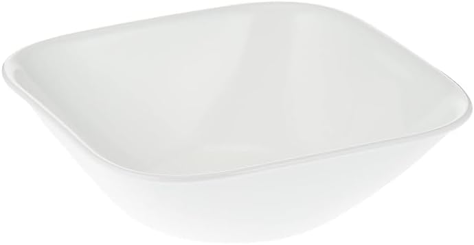 Corelle Vitrelle 18-Piece Service for 6 Square Dinnerware Set Triple Layer Glass and Chip Resistant, Lightweight Square Plates and Bowls Set, Pure White - Image 4