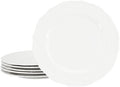 Elama Henryi 6 Piece Embossed Rim Detail Porcelain White Dinner Plate Set, Tableware Set, Serveware (6 Pc Dinner Plate) by Elama