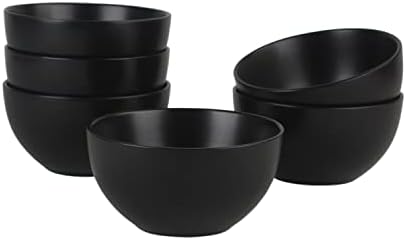 10 Strawberry Street Wazee Matte 5.5"/16oz Cereal Bowl, Set of 6, Black by 10StrawberryStreet