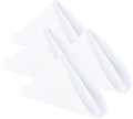 Wolkemer Set of 4 White Cloth Napkins 17 x 17 Inches Solid Washable Polyester Dinner Napkins with Hemmed Edges for Dinners Parties Weddings Banquets Events Table Decoration by Wolkemer