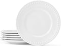 Fitz and Floyd Everyday Beaded White Porcelain Appetizer Dessert Plates, Set of 6, 6 Inch by FitzandFloyd