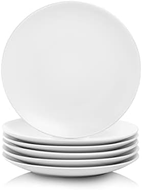 10 Strawberry Street Wazee Matte 8.25" Coupe Salad Plate, Set of 6, White by 10StrawberryStreet