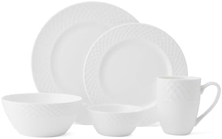 Mikasa Trellis Bone China Lightweight Chip Resistant 40 Piece Dinnerware Set, Service for 8 - Image 2