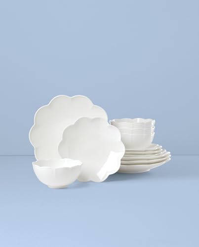 Lenox Studio 1414 Scallop Bone China 12-Piece Dinnerware Set for 4 - Image 6