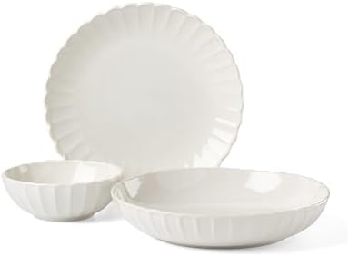 Lenox French Perle Scallop White Dinnerware Plate and Bowl Set, 12-Piece by Lenox