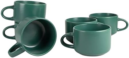 10 Strawberry Street Wazee Matte 4.75"/22 oz Oversized Mug, Set of 6, Emerald Green by 10StrawberryStreet