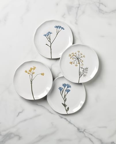Lenox Wildflowers 4-Piece Tidbit Plates, Dessert Plate Set for 4 - Image 3