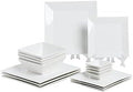 Porlien Off-White Porcelain Dinnerware Set (16 Piece Dinnerware Set), Square Dishes Set for 4 Persons, Chip Resistant Dinnerware Set, Square Plates and Bowls Sets, Durable Everyday Dishes by Porlien