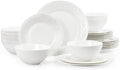 KINGSTONE 24Pcs Vintage Relief White Bone China Set, Service for 8 by KINGSTONE